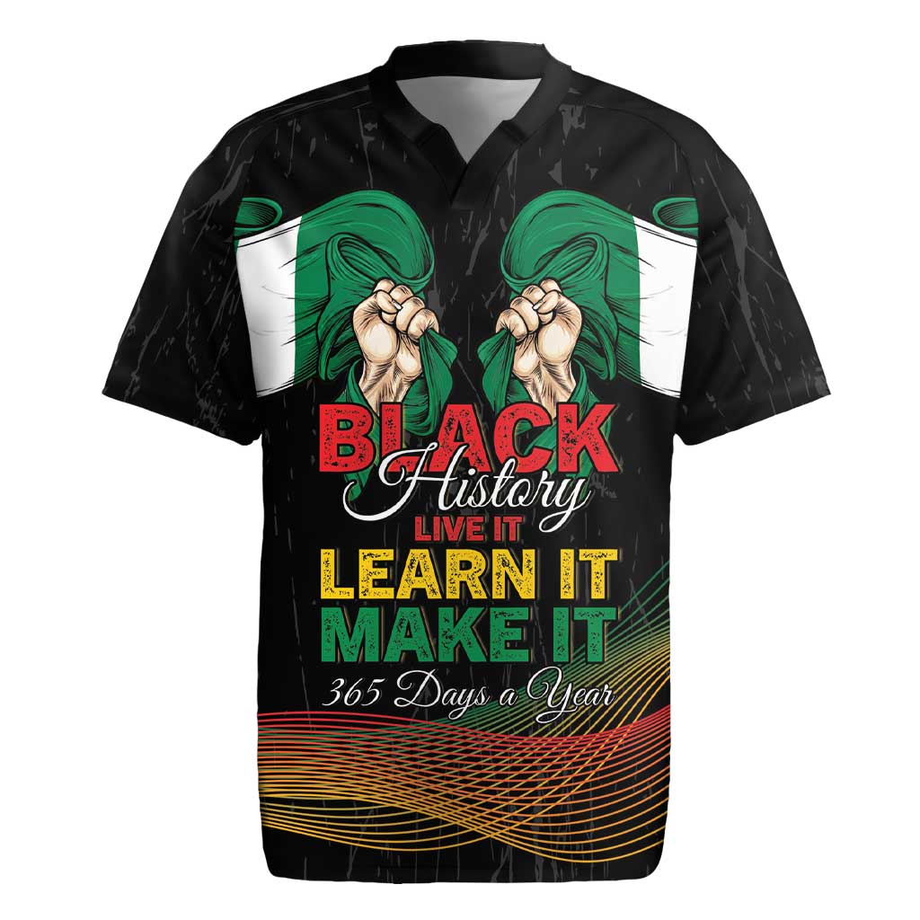 Personalized Nigeria Black History Month Rugby Jersey Live It Learn It Make It - Wonder Print Shop