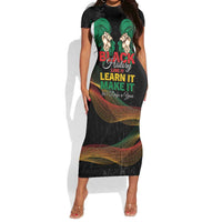 Personalized Nigeria Black History Month Short Sleeve Bodycon Dress Live It Learn It Make It - Wonder Print Shop