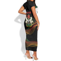 Personalized Nigeria Black History Month Short Sleeve Bodycon Dress Live It Learn It Make It - Wonder Print Shop