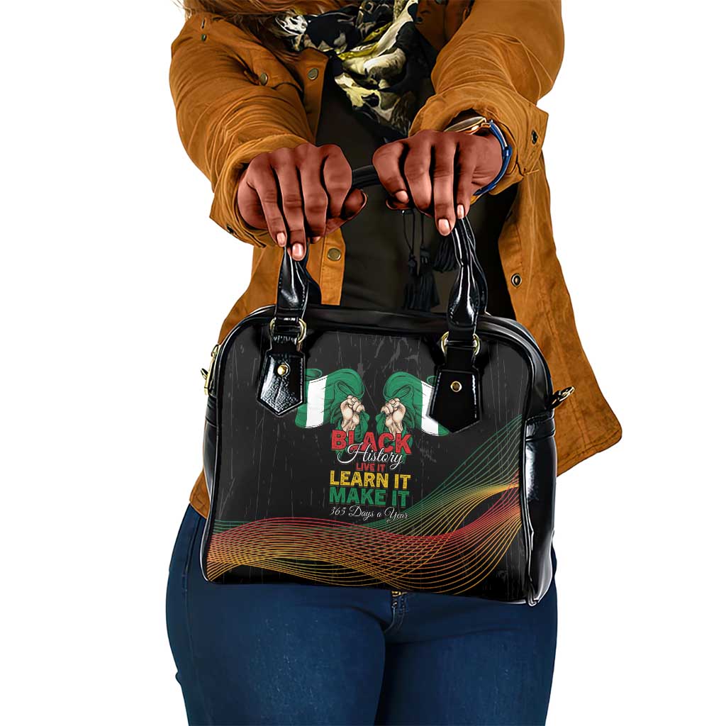 Nigeria Black History Month Shoulder Handbag Live It Learn It Make It - Wonder Print Shop