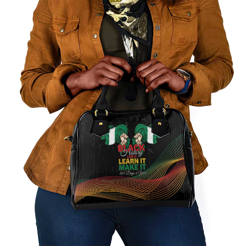 Nigeria Black History Month Shoulder Handbag Live It Learn It Make It - Wonder Print Shop