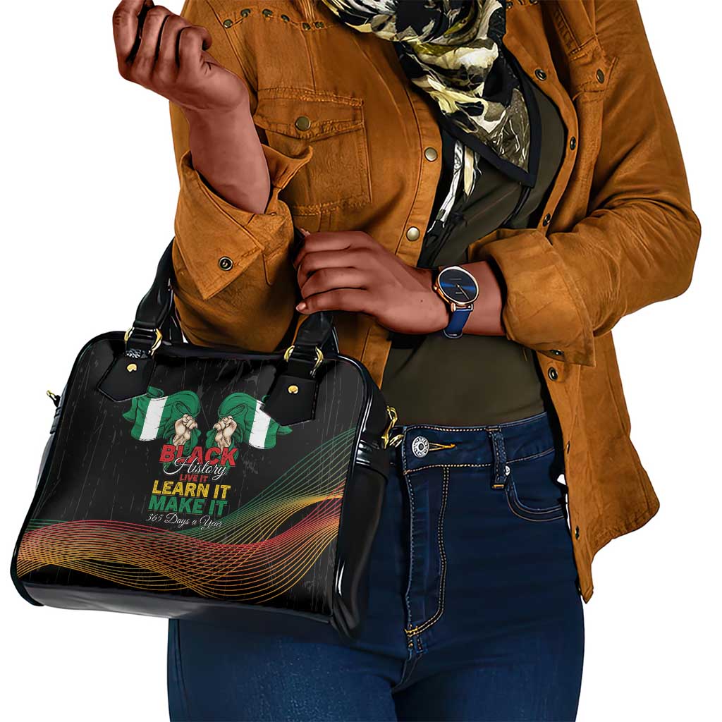 Nigeria Black History Month Shoulder Handbag Live It Learn It Make It - Wonder Print Shop