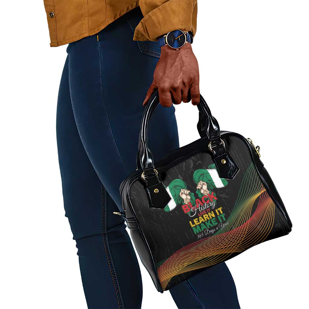 Nigeria Black History Month Shoulder Handbag Live It Learn It Make It - Wonder Print Shop