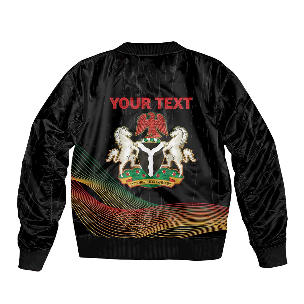 Personalized Nigeria Black History Month Sleeve Zip Bomber Jacket Live It Learn It Make It - Wonder Print Shop