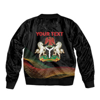 Personalized Nigeria Black History Month Sleeve Zip Bomber Jacket Live It Learn It Make It - Wonder Print Shop