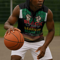 Personalized Nigeria Black History Month Sleeveless Hoodie Live It Learn It Make It - Wonder Print Shop