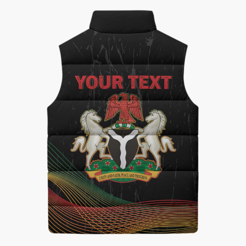 Personalized Nigeria Black History Month Sleeveless Puffer Jacket Live It Learn It Make It - Wonder Print Shop