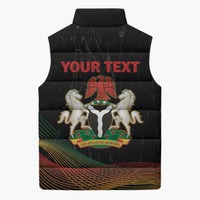 Personalized Nigeria Black History Month Sleeveless Puffer Jacket Live It Learn It Make It - Wonder Print Shop