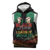 Personalized Nigeria Black History Month Sleeveless Zip Hoodie Live It Learn It Make It - Wonder Print Shop