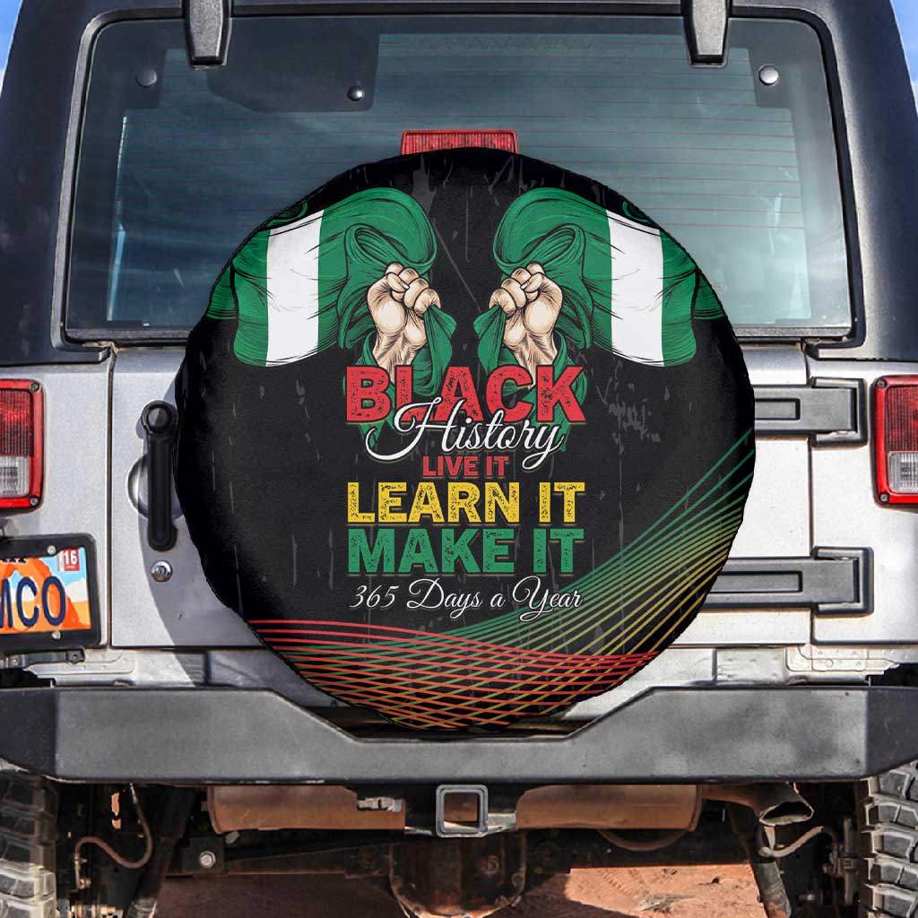 Nigeria Black History Month Spare Tire Cover Live It Learn It Make It - Wonder Print Shop