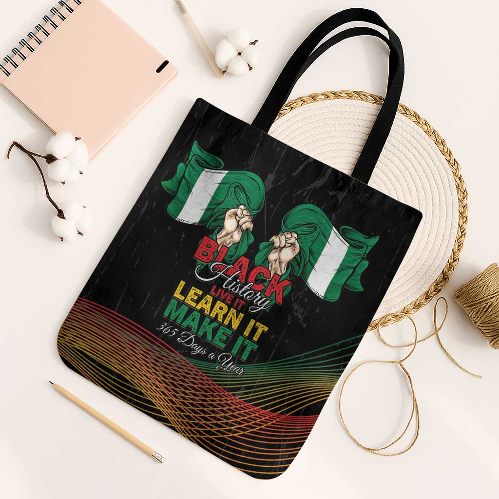 Nigeria Black History Month Tote Bag Live It Learn It Make It - Wonder Print Shop