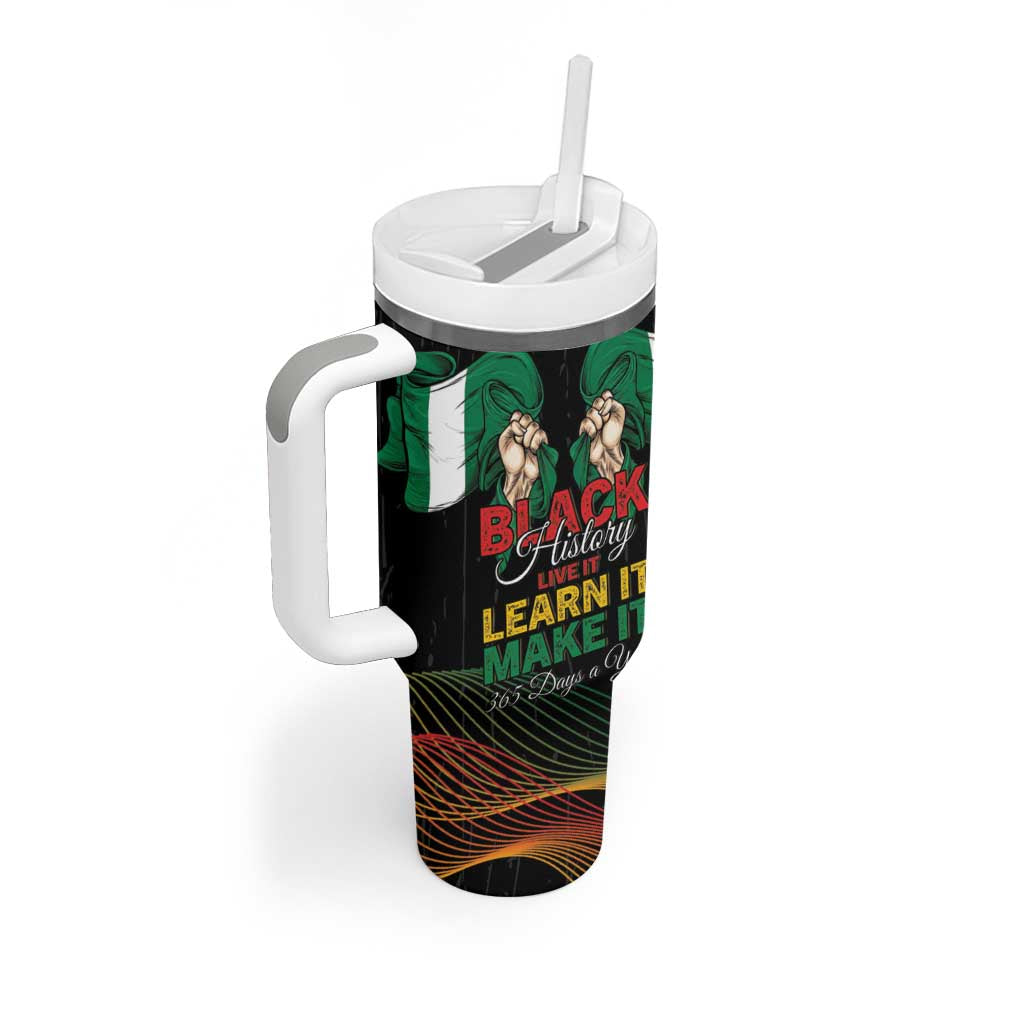 Personalized Nigeria Black History Month Tumbler With Handle Live It Learn It Make It - Wonder Print Shop