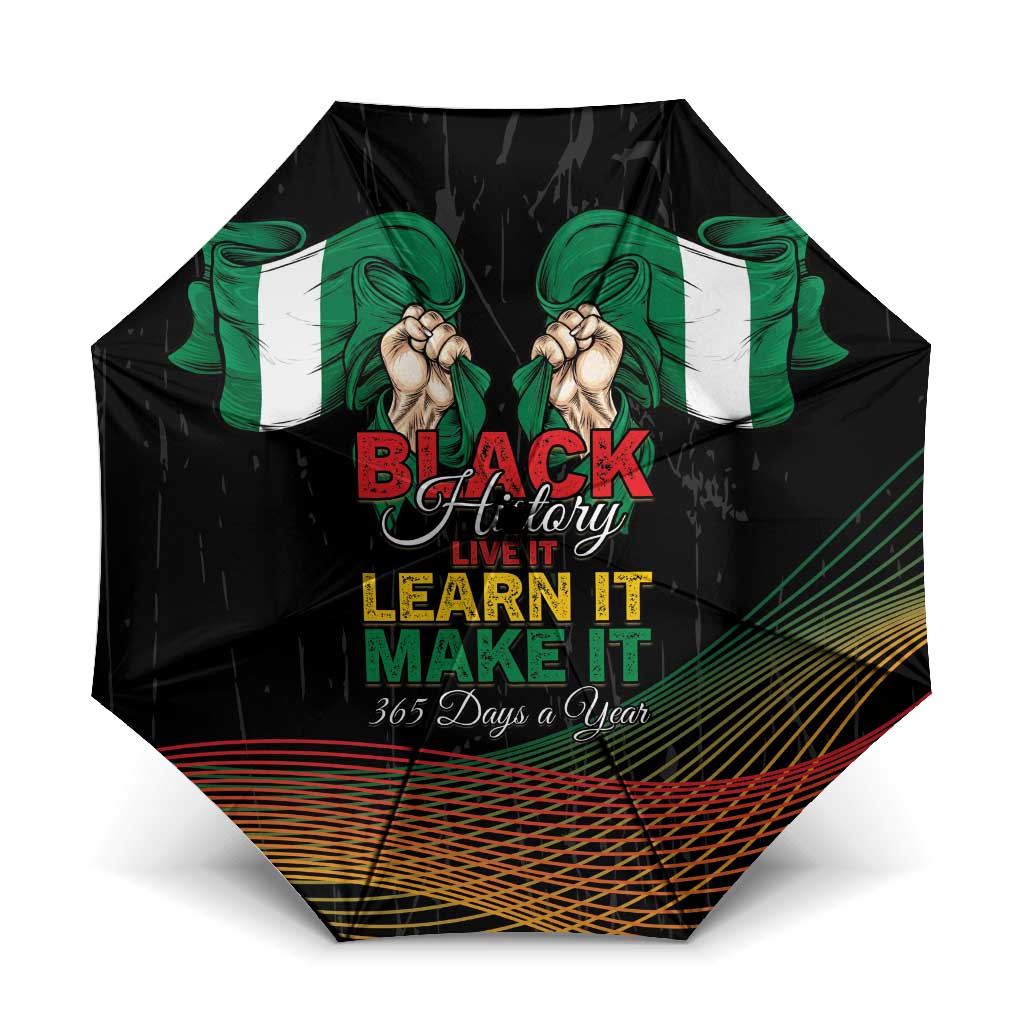Nigeria Black History Month Umbrella Live It Learn It Make It - Wonder Print Shop