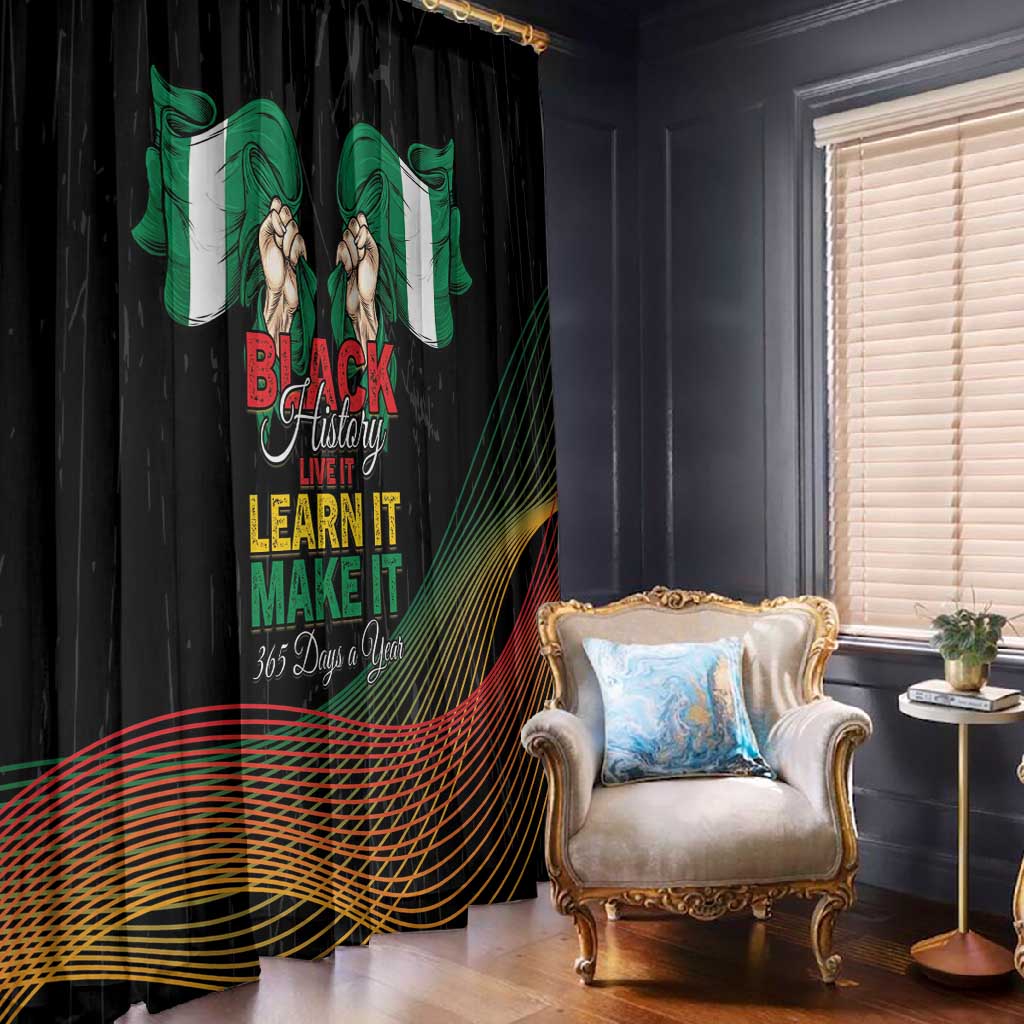 Nigeria Black History Month Window Curtain Live It Learn It Make It - Wonder Print Shop