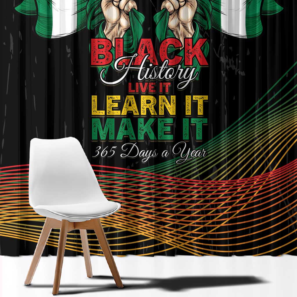Nigeria Black History Month Window Curtain Live It Learn It Make It - Wonder Print Shop