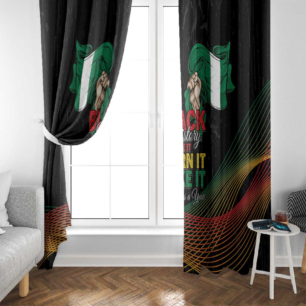 Nigeria Black History Month Window Curtain Live It Learn It Make It - Wonder Print Shop