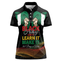 Personalized Nigeria Black History Month Women Polo Shirt Live It Learn It Make It - Wonder Print Shop
