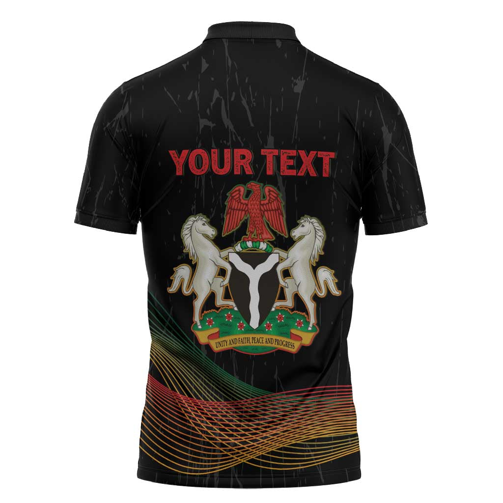 Personalized Nigeria Black History Month Zipper Polo Shirt Live It Learn It Make It - Wonder Print Shop