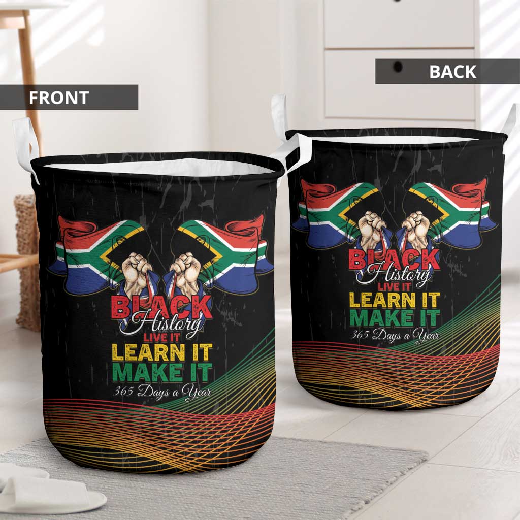 South Africa Black History Month Laundry Basket Live It Learn It Make It - Wonder Print Shop