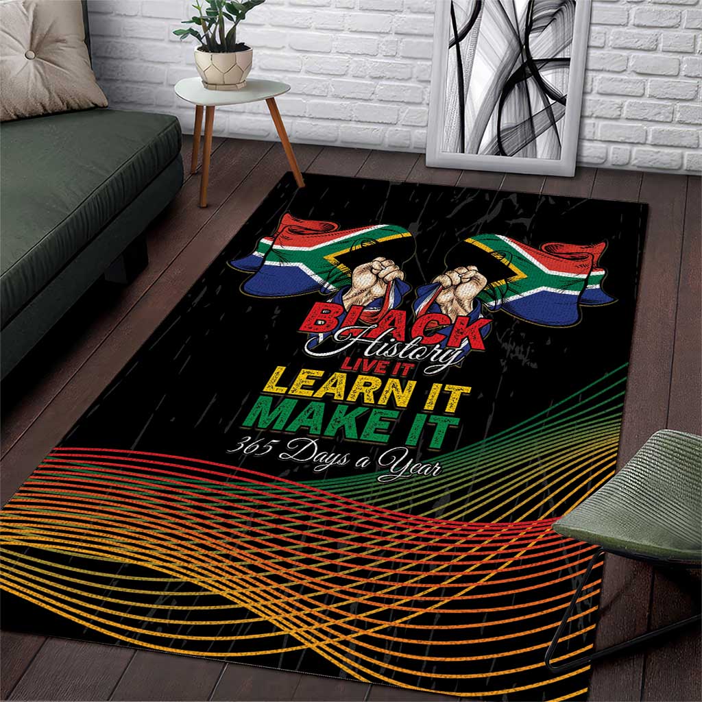 South Africa Black History Month Area Rug Live It Learn It Make It - Wonder Print Shop
