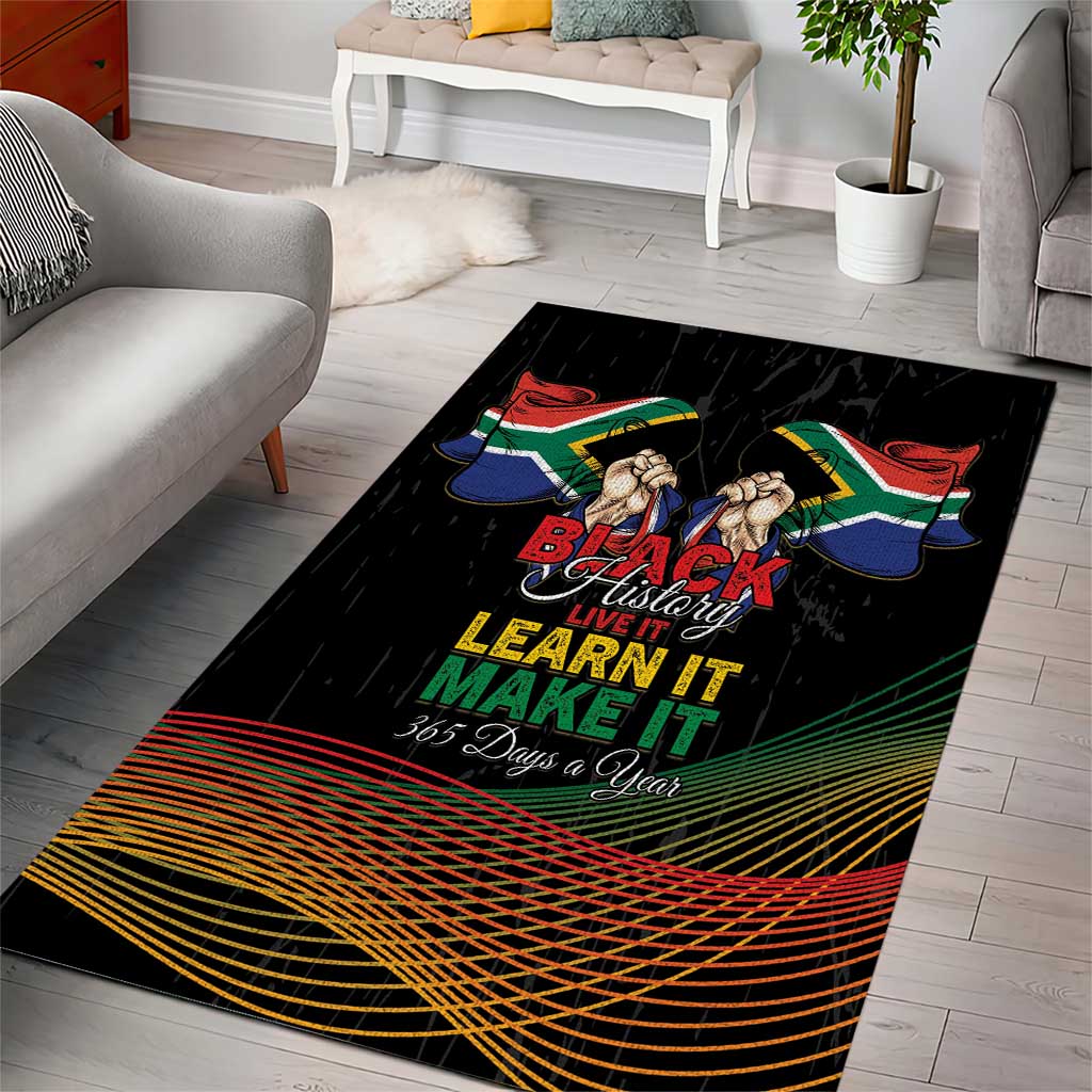 South Africa Black History Month Area Rug Live It Learn It Make It - Wonder Print Shop