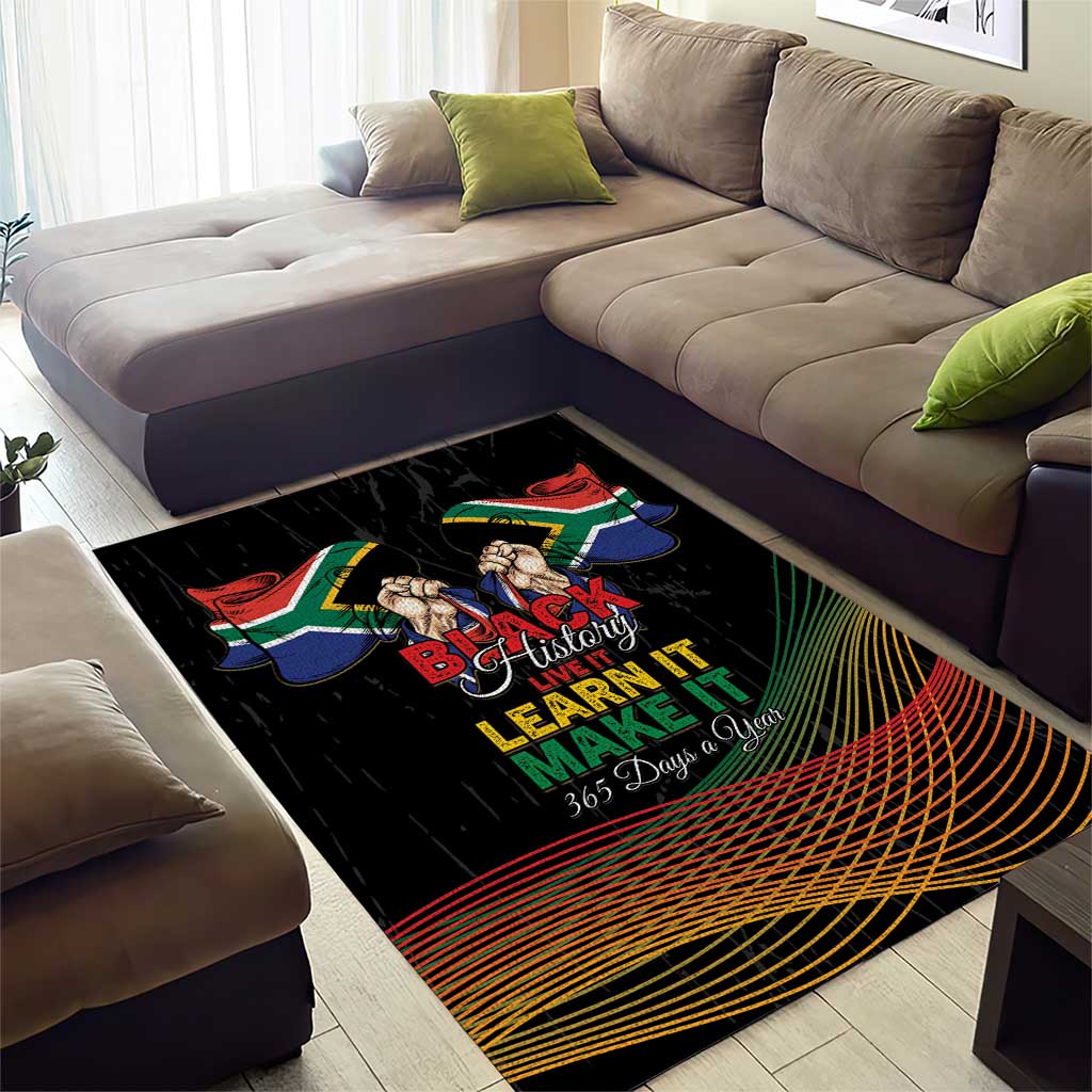 South Africa Black History Month Area Rug Live It Learn It Make It - Wonder Print Shop