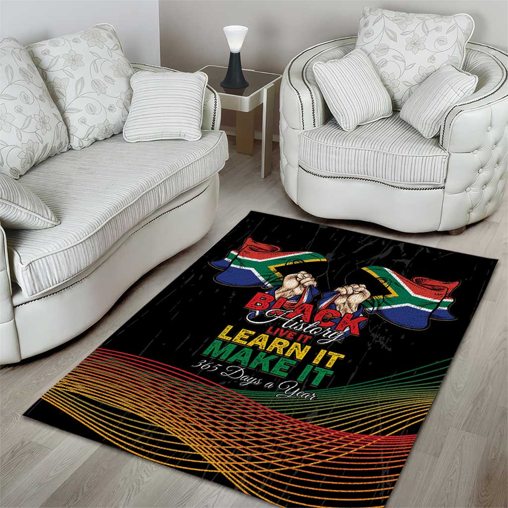 South Africa Black History Month Area Rug Live It Learn It Make It - Wonder Print Shop