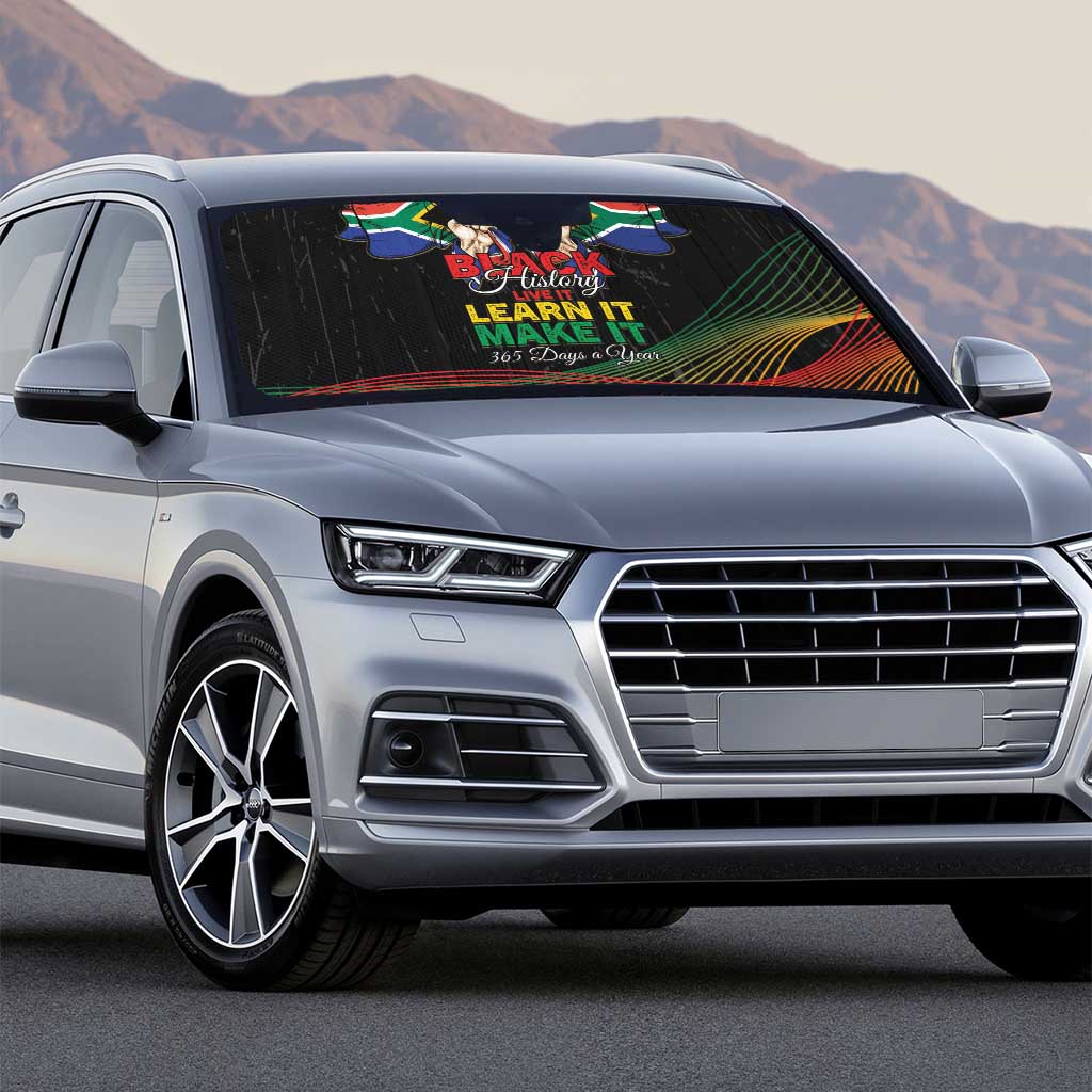 South Africa Black History Month Auto Sun Shade Live It Learn It Make It - Wonder Print Shop