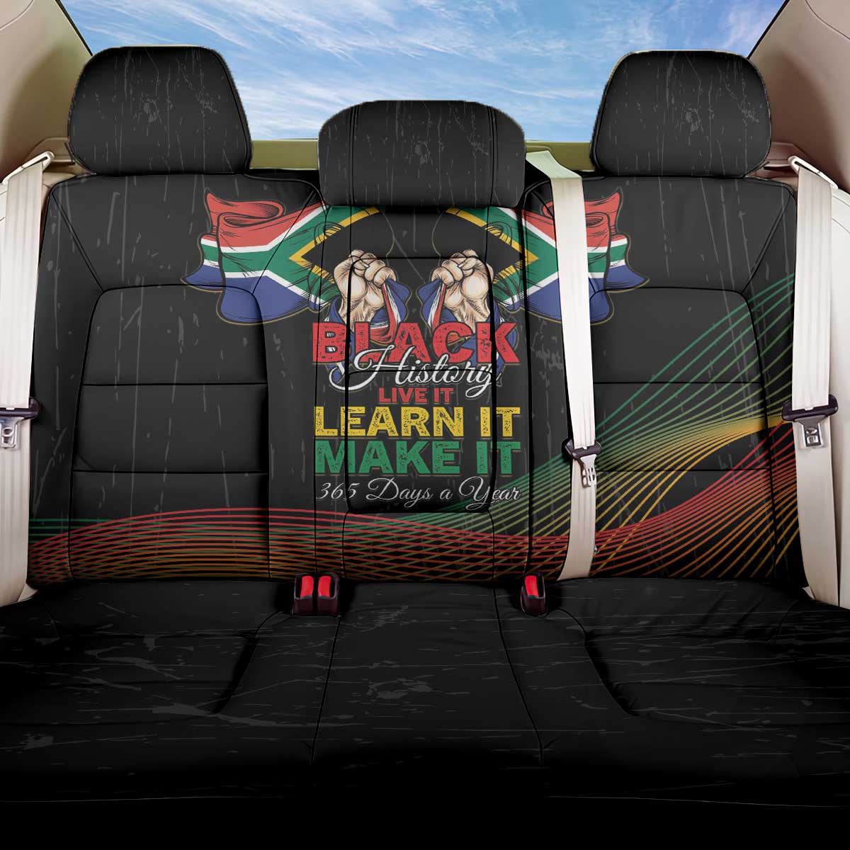 South Africa Black History Month Back Car Seat Cover Live It Learn It Make It - Wonder Print Shop