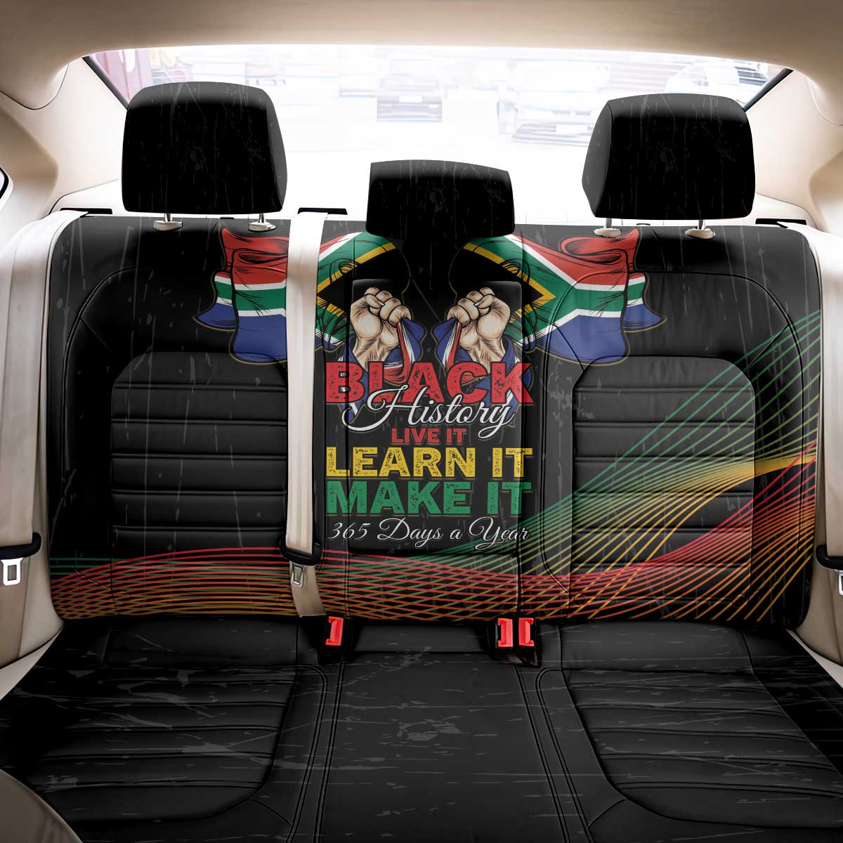 South Africa Black History Month Back Car Seat Cover Live It Learn It Make It - Wonder Print Shop