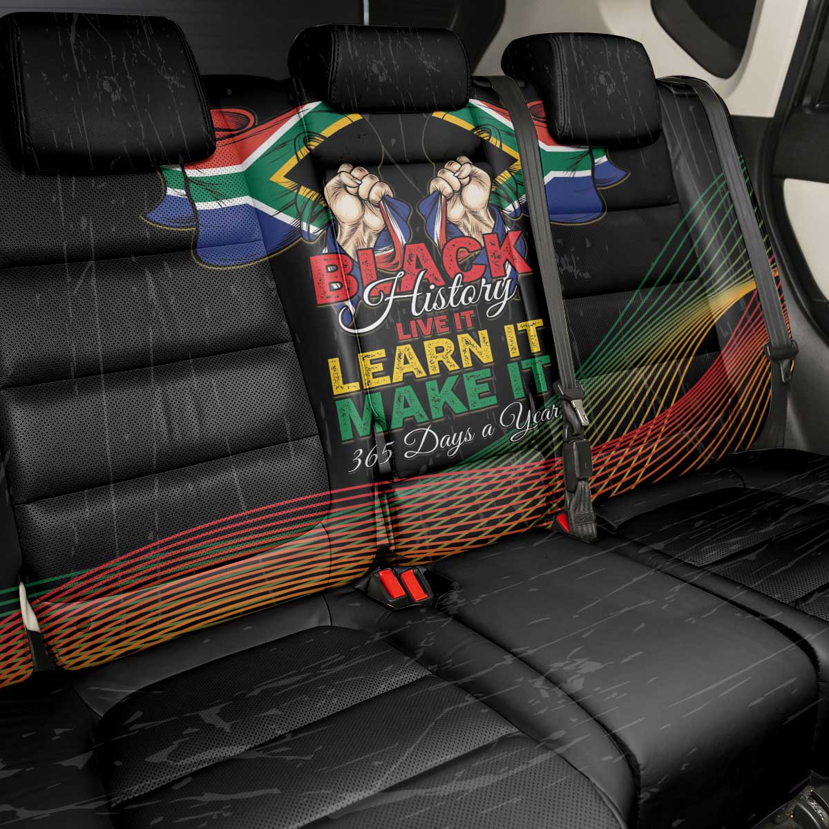 South Africa Black History Month Back Car Seat Cover Live It Learn It Make It - Wonder Print Shop