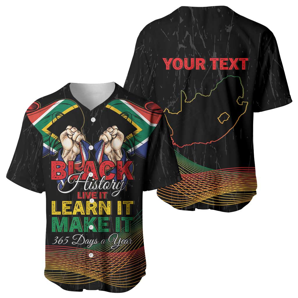 Personalized South Africa Black History Month Baseball Jersey Live It Learn It Make It - Wonder Print Shop