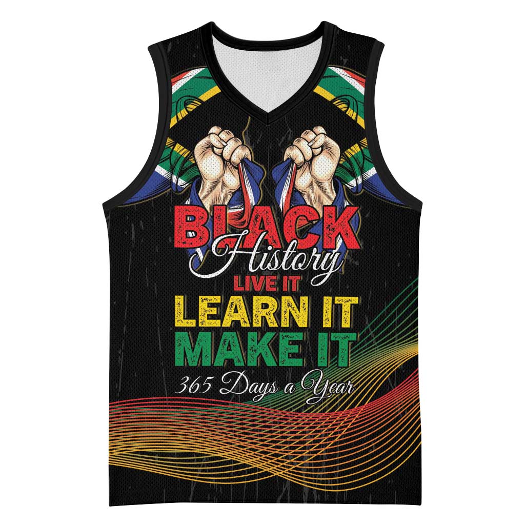 Personalized South Africa Black History Month Basketball Jersey Live It Learn It Make It - Wonder Print Shop