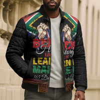 Personalized South Africa Black History Month Bomber Puffer Jacket Live It Learn It Make It - Wonder Print Shop