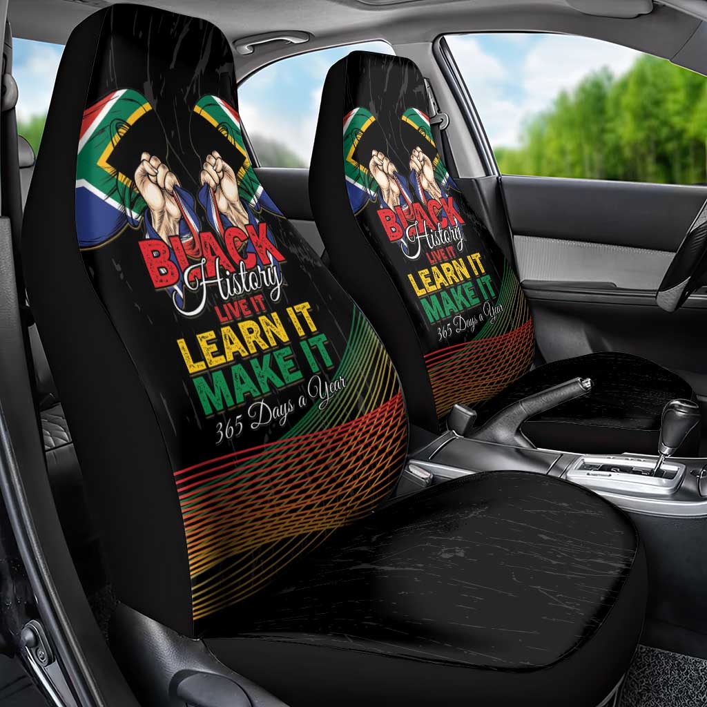 South Africa Black History Month Car Seat Cover Live It Learn It Make It - Wonder Print Shop