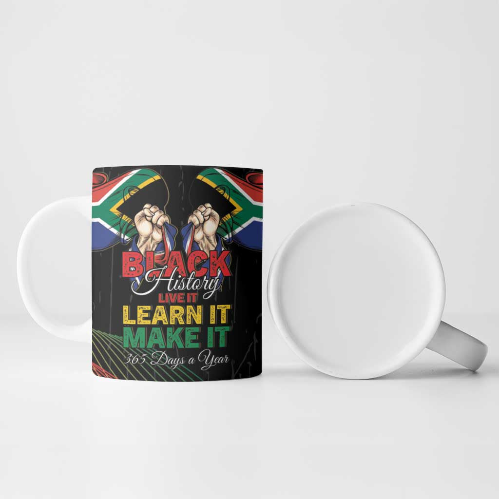 Personalized South Africa Black History Month Ceramic Mug Live It Learn It Make It - Wonder Print Shop