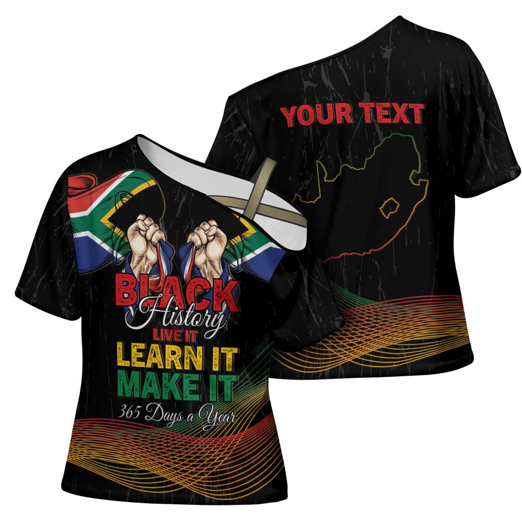 Personalized South Africa Black History Month Cross Shoulder Shirt Live It Learn It Make It - Wonder Print Shop
