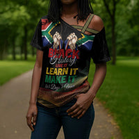 Personalized South Africa Black History Month Cross Shoulder Shirt Live It Learn It Make It - Wonder Print Shop