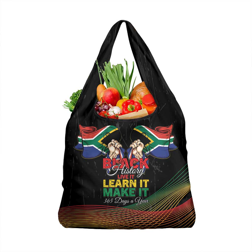 South Africa Black History Month Grocery Bag Live It Learn It Make It - Wonder Print Shop