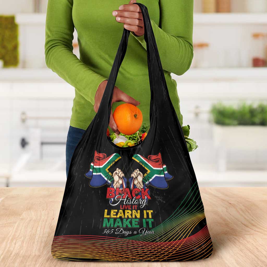 South Africa Black History Month Grocery Bag Live It Learn It Make It - Wonder Print Shop