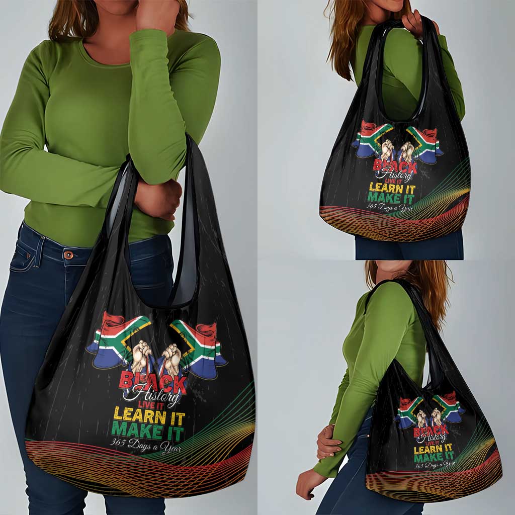 South Africa Black History Month Grocery Bag Live It Learn It Make It - Wonder Print Shop
