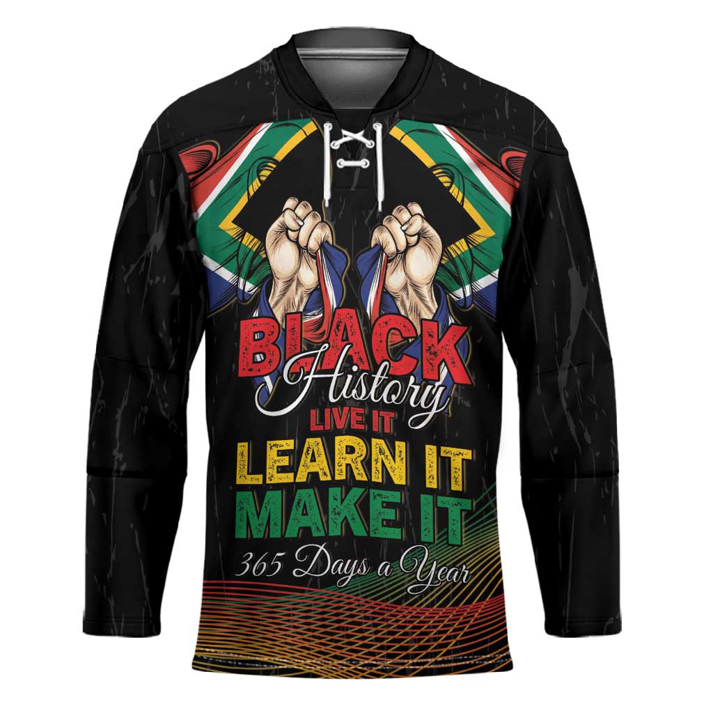 Personalized South Africa Black History Month Hockey Jersey Live It Learn It Make It - Wonder Print Shop