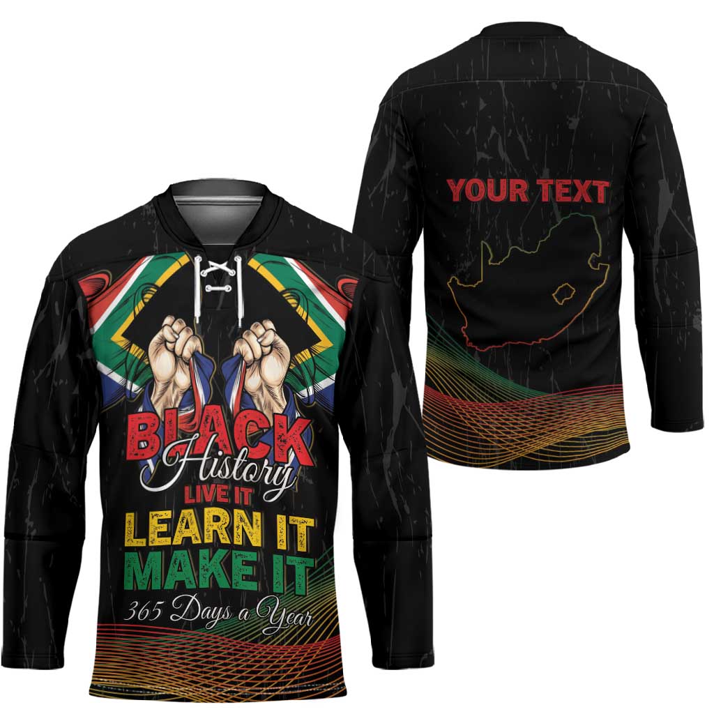 Personalized South Africa Black History Month Hockey Jersey Live It Learn It Make It - Wonder Print Shop