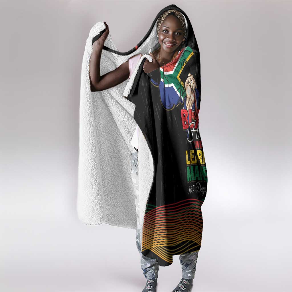 South Africa Black History Month Hooded Blanket Live It Learn It Make It - Wonder Print Shop