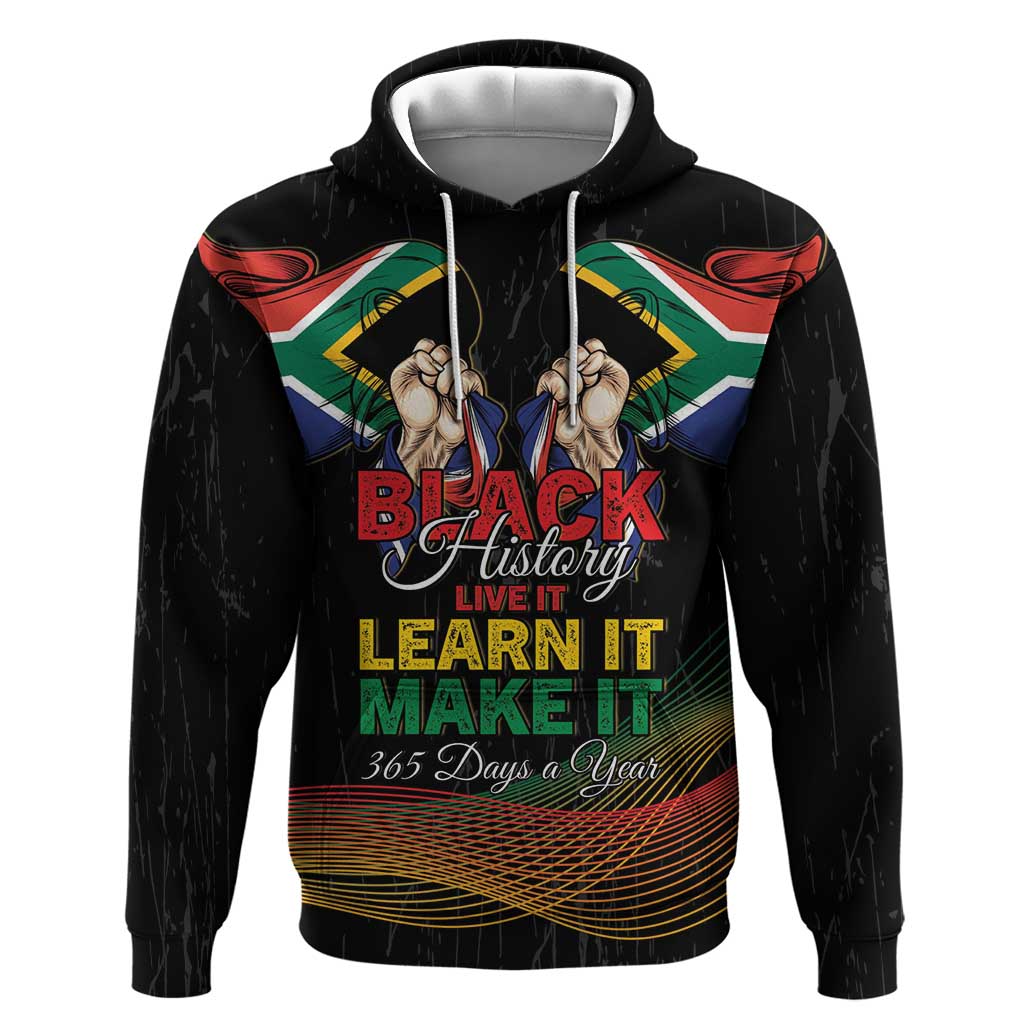 Personalized South Africa Black History Month Hoodie Live It Learn It Make It - Wonder Print Shop