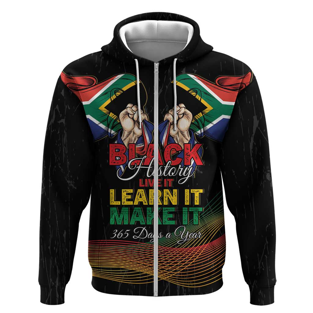 Personalized South Africa Black History Month Hoodie Live It Learn It Make It - Wonder Print Shop