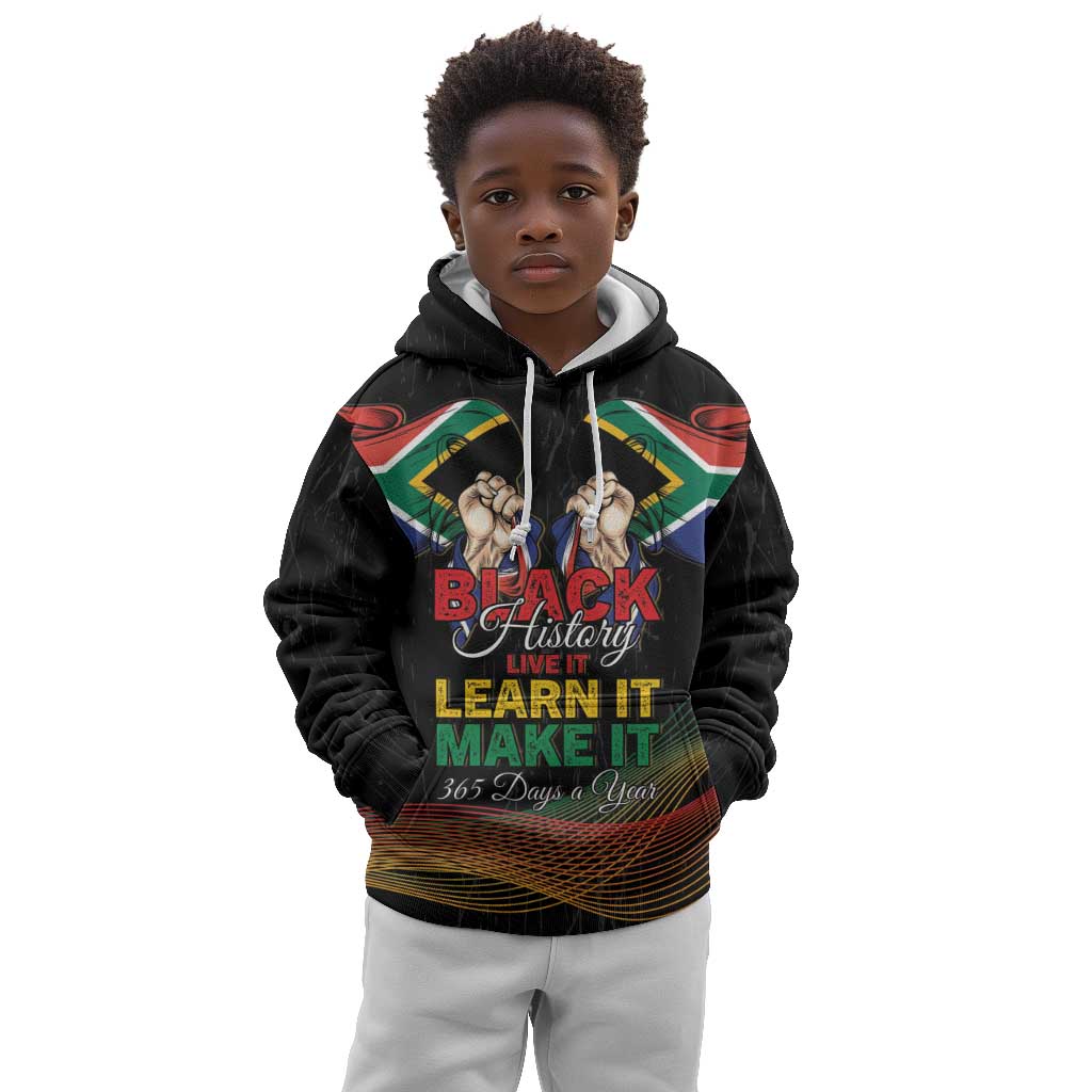 Personalized South Africa Black History Month Kid Hoodie Live It Learn It Make It - Wonder Print Shop