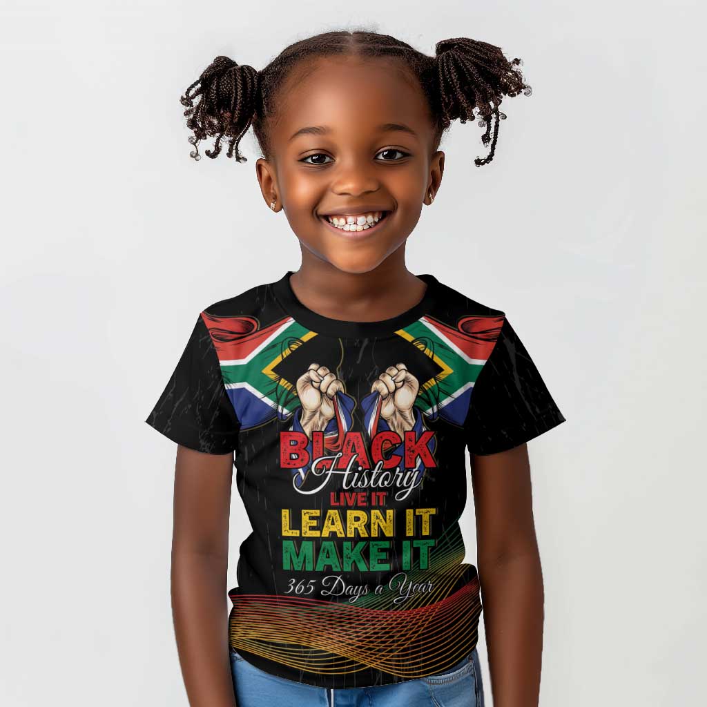 Personalized South Africa Black History Month Kid T shirt Live It Learn It Make It - Wonder Print Shop