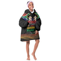 Personalized South Africa Black History Month Kid Wearable Blanket Hoodie Live It Learn It Make It - Wonder Print Shop