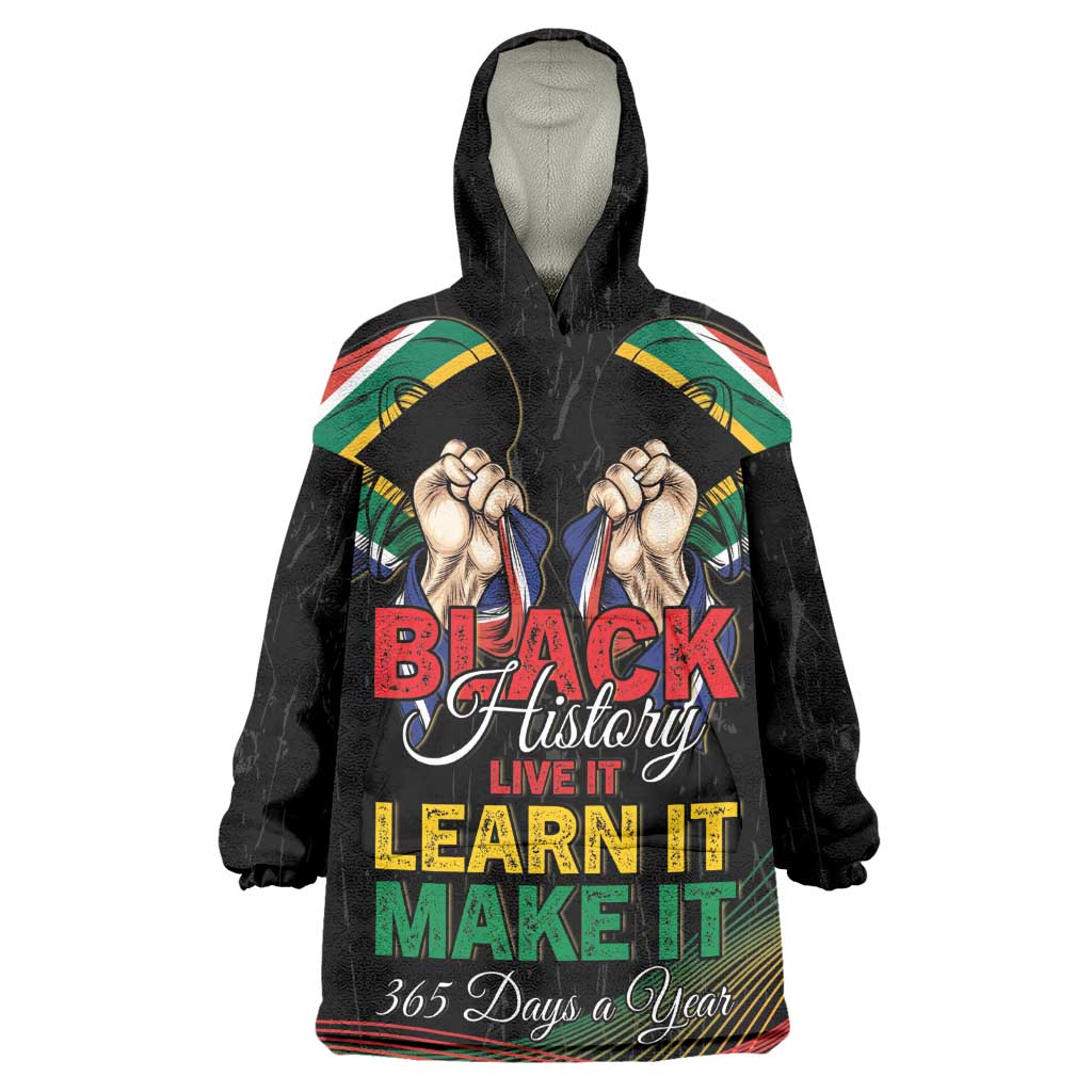 Personalized South Africa Black History Month Kid Wearable Blanket Hoodie Live It Learn It Make It - Wonder Print Shop